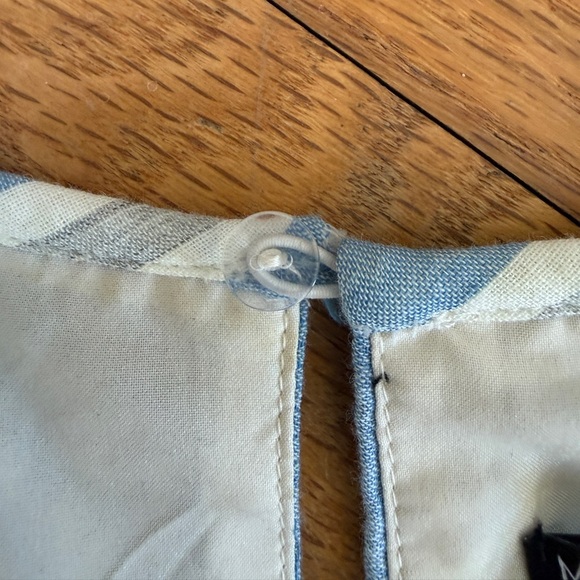 Maggy London Halter Sundress ~ Vertical Stripes ~ Cotton Tiered ~ Fringe  Size 8 - Picture 6 of 9